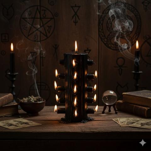 VELÓN 21 MECHAS (Negro) | Tienda Esotérica